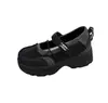 Sapatos Mary Jane esportivos com solas grossas, bico redondo, corte profundo, sapatos casuais, saltos plataforma da moda, mocassins, slip-on, modernos e confortáveis