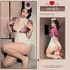 Meinaier Lencería Sexy Body de Encaje Profundo en V Estilo Puro Deseo Uniforme de Aeromoza Tentación Tallas Grandes Ropa de Noche