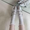 Venta Directa de Fábrica de Calcetines JK de Media Pantorrilla para Mujer, Calcetines de Media Pantorrilla con Volantes Mary Jane, Calcetines Finos de Encaje
