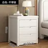 Mesita de noche de madera maciza, estilo chino, diseño simple y moderno, adecuada para dormitorios, con espacio de almacenamiento, un simple gabinete de 3 niveles para la mesita de noche