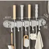 Soporte de mopa montado en la pared, gancho sin taladro, clip para balcón, baño, inodoro, estante fijo para escobas