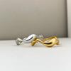 Anillo de plata de ley 925 con diseño de Shengyuan, anillo abierto liso con ondas irregulares para mujer, decoración de mano coreana con viento frío, venta al por mayor