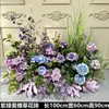 Arreglos florales artificiales para bodas, arreglos florales de suelo con temática de bosque, decoración de escena de boda, flores para pasillo de escenario T, arreglos florales para compromisos
