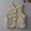 Chaqueta Chaleco de Pana Vintage 2024 para Mujer Otoño e Invierno Nuevo Simple para Usar en Capas Chaleco Cardigan Grueso Forrado de Polar