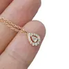Collar Colgante de Gota de Agua de Circonita Pura Brillante para Mujer, Chapado en Plata de Ley 925 con Oro de 18 Quilates, Lujo Ligero, Sencillo, Exquisito, Cadena Versátil para Clavícula