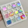 Nuevas cuentas acrílicas cuadradas transparentes mate UV de alta calidad de 14 mm con agujeros rectos para materiales y accesorios de cadenas para teléfono DIY