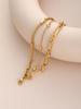 Pulseira de clipe de papel multicamadas banhada a ouro europeia e americana da moda, colar versátil 18k para o dia a dia, conjunto de joias femininas que não desbota