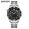 Marca Sanda Comercio Exterior Más Vendido Reloj para Hombre Resistente al Agua Correa Calendario Reloj Simple para Hombre Luminoso Negocios Reloj de Cuarzo