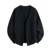 Ropa nueva de otoño e invierno en stock, cárdigan de punto holgado de estilo maduro ligero, chaqueta suéter de diseño moderno y casual para adolescentes
