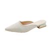 Zapatos de Ajuste, Pantuflas de Tacón Alto, Nuevo Estilo de Primavera y Verano, Tacón Grueso, Punta Afilada, Dedo del Pie, Ropa Exterior, Sandalias de Medio Zapato para Mujer