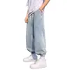 Venta al por mayor de fábrica Jeans para hombre Primavera Verano Delgados de Pierna Ancha Pantalones Travieso Guapo Calle Alta Americana Sueltos Pantalones Retro