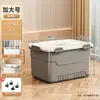 Caja de almacenamiento, gran capacidad, para organizar libros, artículos varios y juguetes en el coche; caja de almacenamiento de plástico extragrande con tapa para ropa