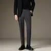 Ropa de Hombre Fengshe / Primavera y Otoño Cintura Elástica Oculta Pantalones Casuales Juveniles Pantalones de Vestir para Hombre Pantalones Largos para Hombre para el Trabajo