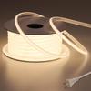 Tira de Luces Cob de Alto Voltaje 220V Impermeable para Exteriores Tira de Luces de Neón de Silicona Tira de Luces Cob de Alto Voltaje Autoadhesiva con Luz pero Sin Fuente de Luz Visible