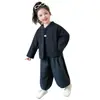 Conjunto de três peças xadrez com capuz para meninas estilo coreano, coleção primavera/outono, novo modelo 2026, roupa da moda e estilosa para meninas