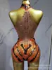 Traje de Rendimiento Llama Roja para Bailarines, Atuendo Sexy Temático de Fiesta para Espectáculos, Mono de Discoteca para Mujer para Fiestas de Baile