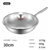 Wok Alemán Acero Inoxidable 304 Sartén Antiadherente Sin Recubrimiento, Sartén de Cocina para el Hogar, Adecuado para Estufa de Gas y Placa de Inducción