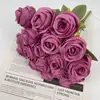 Buquê de Rosas Simuladas, Flores de Seda, Flores Artificiais, Acessórios para Salão de Casamento, Arranjo de Flores para Quarto de Casa, Adereços para Fotografia, Alta Simulação