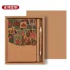 Exclusivo para ventas transfronterizas: Cuaderno A5 de corcho ecológico splicing, bloc de notas de posos de café, diario con correa, bolsillo multifuncional