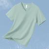 Camiseta Modal Seda de Hielo para Hombre de Manga Corta con Cuello en V Top de Secado Rápido Fresco Manga Corta Antibacteriana Antiácaros Camiseta Interior Camiseta