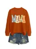Amazon eBay Estación Independiente Casual Cómodo Temperamento Damas Mamá Floral Cuadros Cuello Redondo Manga Larga Sudadera con Capucha Comercio Exterior