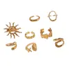 Joyería Transfronteriza Europea y Americana Estilo Festivo Estrella de Mar Vieira Anillo Abierto Ins Aleación Girasol Set de Anillos