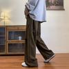 Calças vinho design oversized estilo americano calças hiphop masculinas calças rasgadas vintage antigas
