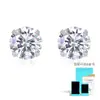 Pendientes de Plata S925 para Mujer, Elegantes Pendientes de Moissanita de Cuatro Garras, Sencillos y Modernos, Pasadores para Orejas Amigables, Agujas Antiobstrucción, Accesorios Pequeños y Delicados para Orejas