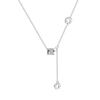 Nuevo collar pequeño de plata S925 para hombre y mujer, con borlas y cadena de clavícula de diamantes, costuras geométricas de nicho, accesorios que combinan con todo.
