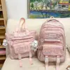 Mochilas de estilo coreano, modernas y estéticamente agradables para estudiantes de secundaria y preparatoria, con múltiples compartimentos, un diseño ligero y gran capacidad