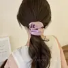 Xuxa de tecido xadrez estilo coreano, lenço quadrado grande para cabelo, acessório elegante e sofisticado para rabo de cavalo
