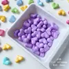 Contas de Coração Acrílicas Coloridas e Gordinhas Feitas à Mão Cor Brilhante Material para Pulseira DIY Alça de Celular Acessório