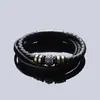 Pulsera tejida de cuero multicapa de moda para hombre, Pulsera personalizada de acero inoxidable de moda con hebilla para mujer, Joyería de lujo ligero con sensación de alta gama