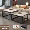 Mesa de centro cuadrada para sala de estar, adecuada para apartamentos pequeños, diseño moderno simple, estilo de lujo, mesa de centro pequeña de vidrio templado de moda