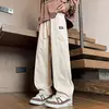 Calça Cargo de Corte Reto para Homens, Calça Casual de Primavera e Verão, Marca Moderna para Adolescentes, Calça Esportiva Longa Elegante e Versátil para Homens