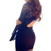Lencería sexy de noche divertida, vestido de una pieza ajustado cheongsam negro sin espalda de encaje sexy, ropa de tienda de noche, traje de secretaria