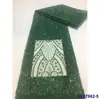 Vestido Estilo Francés con Bordado Pesado de Perlas, Tela de Encaje para Boda, Tela de Encaje con Lentejuelas Nupciales