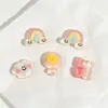 Pirulito de nuvem arco-íris de desenho animado transparente Acessórios de resina DIY Cola de creme Capa de celular Presilha de cabelo Acessório de cabelo Tamancos