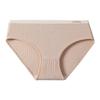 Outono e Inverno Canelado 10A Antibacteriano Algodão Puro Classe A Roupa Íntima de Algodão para Mulheres, Alta Elasticidade, Cintura Média, Maciez como Nuvem, Tanga Triangular Atacado