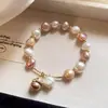 Pulseira de Gato com Pérolas de Água Doce de Formato Especial Barroco Pulseira da Moda Feminina Celebridade da Internet Pulseira Colorida de Pérolas de Água Doce