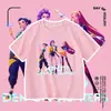 Camiseta Informal de Manga Corta con Cuello Redondo para Niños, Estampado Kpop Demon Hunters, Holgada