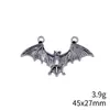 45x27mm 3.9g Aleación de Plata Antigua Accesorios de Joyería Colgante de Murciélago Retro para Bricolaje