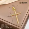 Colgante de Cruz de Zirconia Recubierto de Oro Real Estilo Retro Nuevo Europeo y Americano, Collar de Moda Personalizado de Oro 18K Colgante Versátil