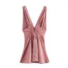 Estilo Europeo y Americano Transfronterizo Modelos Nuevos Aliexpress Comercio Exterior Ropa de Mujer al por Mayor Zra En Stock Vestido Corto con Cinturón