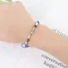 Pulsera Nueva Tejida a Mano con Cuentas Ojo Maligno Diabólico Esmaltado Cuentas de Arroz Virgen Cuerda de Mano con Cordón