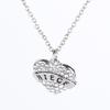Collar de corazón de diamante completo con letras simples MOM SISTER MIMI NANA miembro de la familia de joyería europea y americana