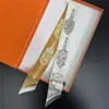 Pañuelo de Seda Sarga Estilo Francés para Mujer, Largo y Estrecho, Diadema Moda Coreana Estilo Ins, Decoración para Bolso, Pañuelo Diagonal, Transfronterizo