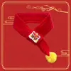 Cachecol de Cavalo para Pets Ano Novo para Gatos e Cachorros, Cachecol Vermelho Quente de Outono e Inverno, Decoração de Acessório Festiva e Fofa