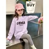 Camiseta Redonda para Niña 2026 Otoño Nuevo Estilo Niña Pequeña 100% Algodón Cuello Redondo Casual Manga Larga para Niños Mayores