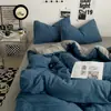 Juego de Ropa de Cama de Cuatro Piezas Grado Madre y Bebé Nueva Sábana de Algodón Puro Funda Nórdica Funda de Almohada Juego de Tres Piezas para Dormitorio de Estudiante 4